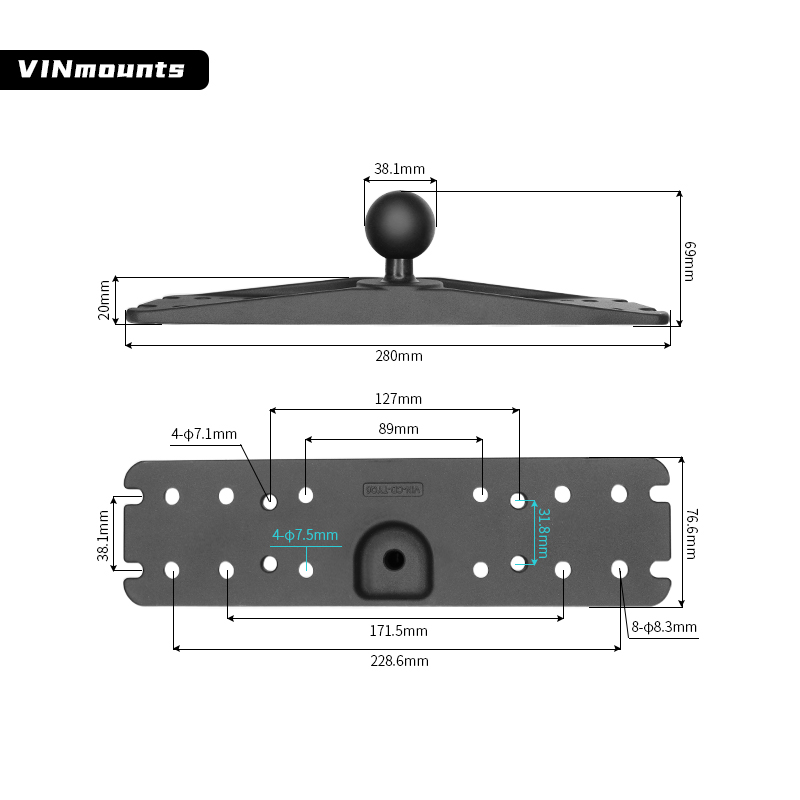 Aluminum Fish Finder Mount wit - Fish Finder Mount ulasan dan harga